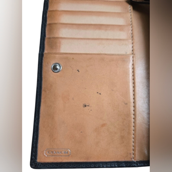 Coach Black Embossed Leather Wallet - Picture 8 of 11